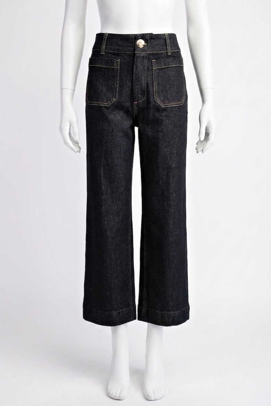 NEW EE:SOME midnight muse cropped denim pants in blue